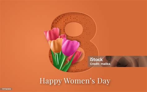 8 March Greeting Card For International Womens Day Bouquet Of Spring