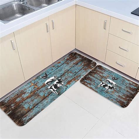 Kitchen Rugs And Mats Non Skid Washable Sets Farmhouse Anti