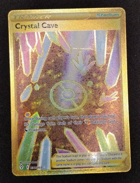 Pokemon Evolving Skies Crystal Cave 230203 Gold Secret Rare Holo Nm Ebay