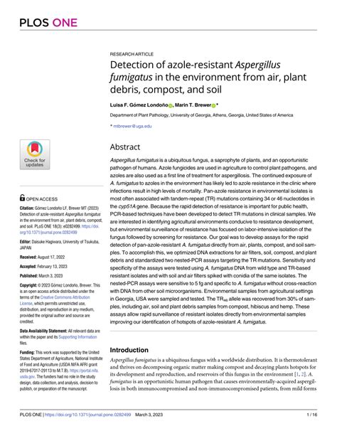 Pdf Detection Of Azole Resistant Aspergillus Fumigatus In The