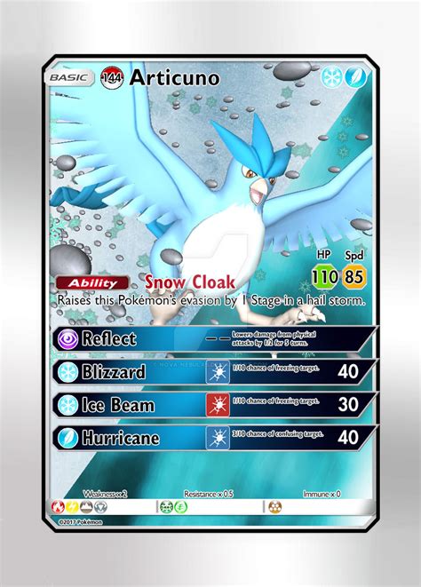 Pokemon Card - #144 Articuno by Nova-Nebulas on DeviantArt