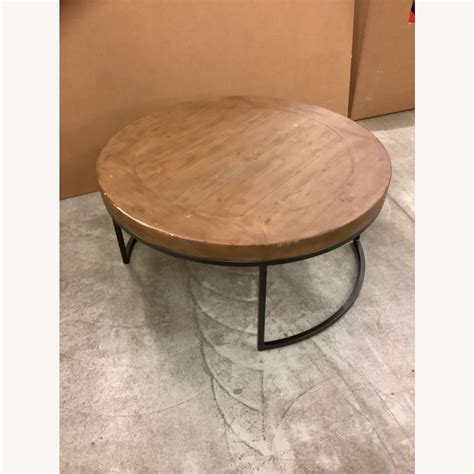 Pottery Barn Malcolm Round Coffee Table AptDeco