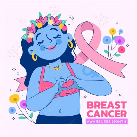 Premium Vector Breast Cancer Awareness Month Flat Design Illustration