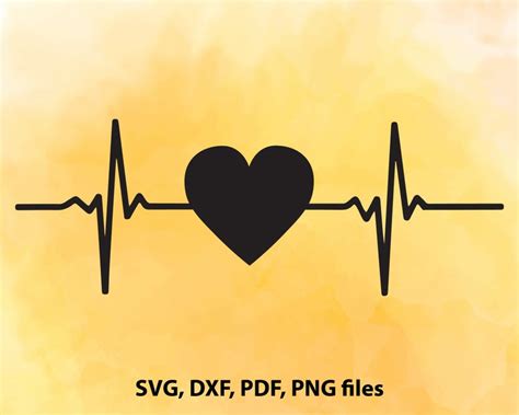 Heartbeat Svg File Heart Beat Dxf Heartbeat Cut File Heart Etsy