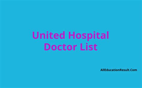 United Hospital Doctor List, Fees, Appointment, Contact Number - All ...