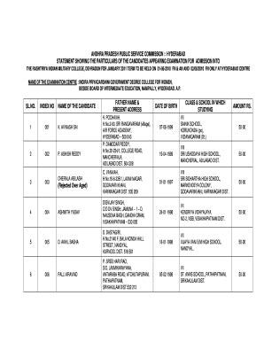 Fillable Online ANDHRA PRADESH PUBLIC SERVICE COMMISSION HYDERABAD