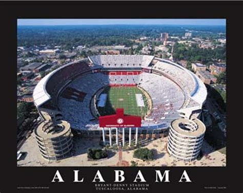 Bryant Denny Stadium Aerial Poster - the Stadium Shoppe