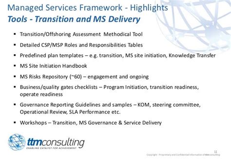 Managed Service Managed Service Transition Framework