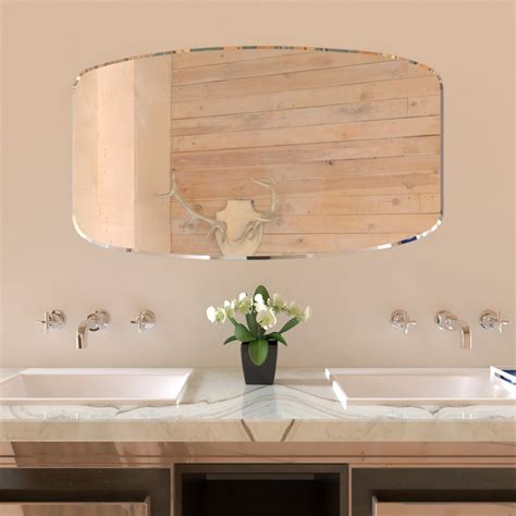 Premium Frameless Beveled Rectangular Bathroom Mirror WallMantra