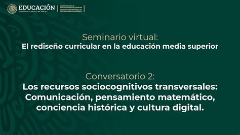 Conversatorio Los Recursos Sociocognitivos Transversales Youtube