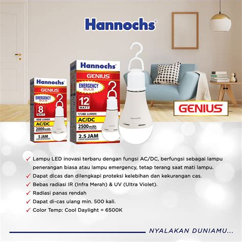 Jual Lampu Led Hannochs Genius Acdc Emergency Ajaib Aladin Shopee