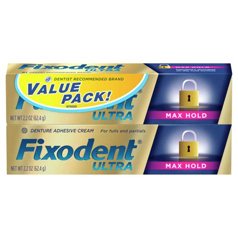 Save On Fixodent Ultra Denture Adhesive Cream Max Hold Value Pack 2