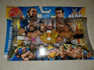 Mattel Wwe Rumblers Slam City Damien Sandow Vs Alberto Del Rio With Cup