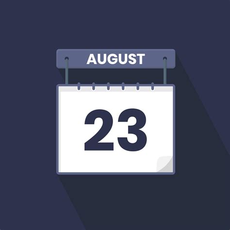 23rd August calendar icon. August 23 calendar Date Month icon vector ...