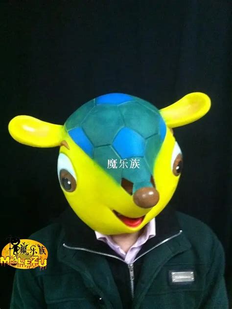 2018 New Brazil World Cup Mascot Soccer Headgear Fuleco Cute Animal ...