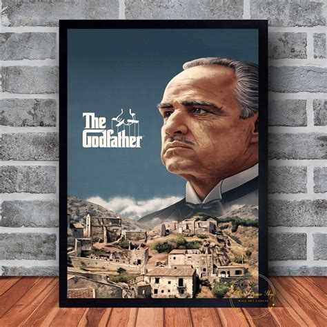 The Godfather Movie Poster Canvas Wall Art Family Bedroom Decor Frame ...