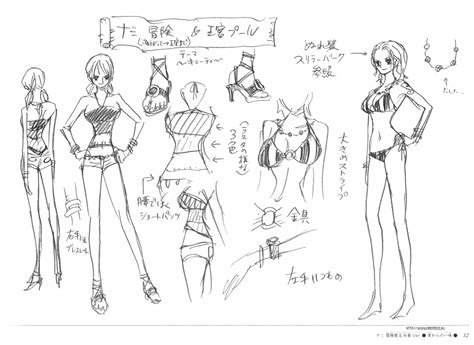 Nami Sheet Character Design Official Reference One Piece Nami One Piece Anime Book Art