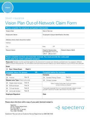 Fillable Online Einstein Yu Vision Insurance Vision Plan Out Of Network