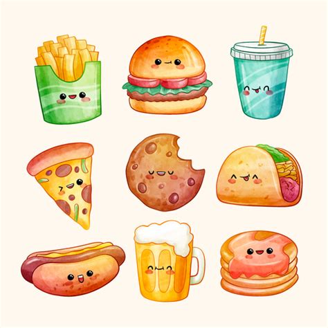 Fast food cartoon vector free download