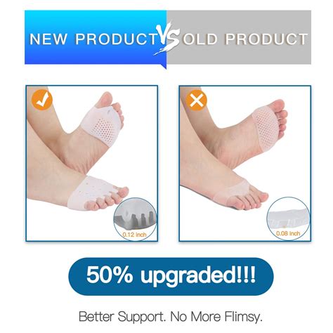 [upgraded Version 2 Pairs] Feetsease Toe Separators Metatarsal Pad Ball Of Foot Cushion Pinky