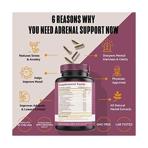 Adrenal Support And Cortisol Manager Supplement │ultra High Purity Adaptogens Ashwagandha Extract