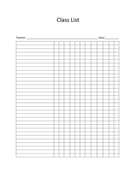 46 Class Roster Templates [and Class List Examples]