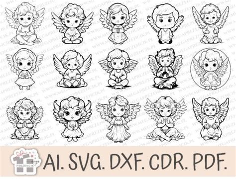 Laser Cut Angels Bundle Svg Designs Graphics