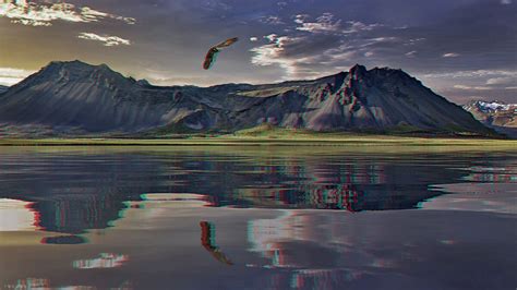 3D Eagle In A Scenic You Will Need A Pair Of Anaglyph Glasses To