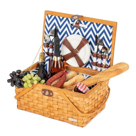 Picnicware Luxury Fitted Picnic Hamper Basket Person Basket With