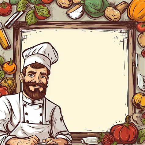 premium photo handdrawn background  chef  kitchen utensils
