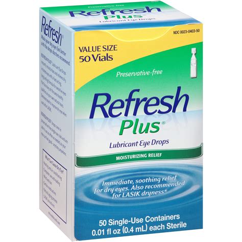 Refresh Plus® Lubricant Eye Drops 50-0.01 fl. oz. Tubes - Walmart.com