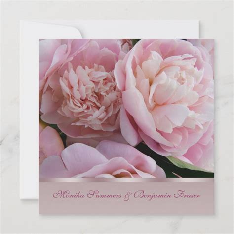 Pink Peony Wedding Invitation Zazzle