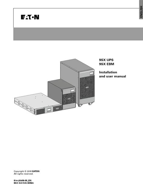 Eaton 9sx Ups 0 6kva Installation and User Manual | PDF | Electrical ...