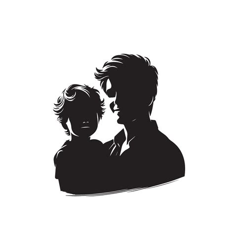 Father And Son Silhouette On White Background Father And Son Logo Illustration 45866232