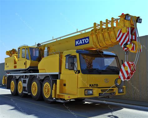 realistic mobile crane kato 3d model