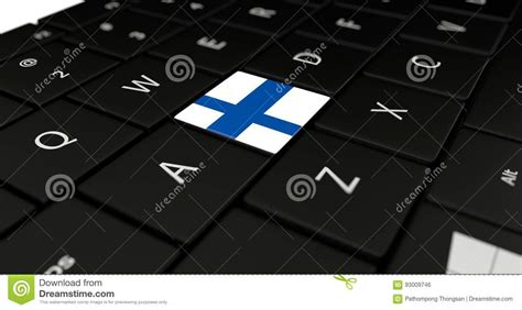 Slut Upp Av Den Finland Knappen Stock Illustrationer Illustration Av