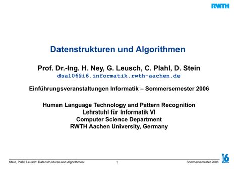 Datenstrukturen Und Algorithmen