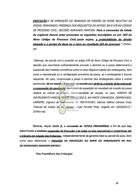 Inicial Embargos à Execução Excesso De Execução Cobrança Abusiva