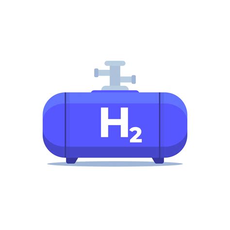 Hydrogen Storage Gas Tank Industrial Cylinder Icon Vector Art