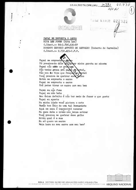 Papai Me Empresta O Carro Letra - Letra da música “Papai me empresta o carro”, de autoria de Rita Lee e ...