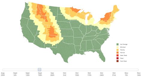 Fall foliage prediction map