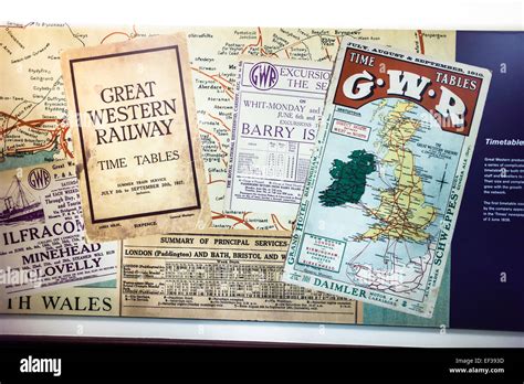 Old Great Western Railway timetables Stock Photo - Alamy