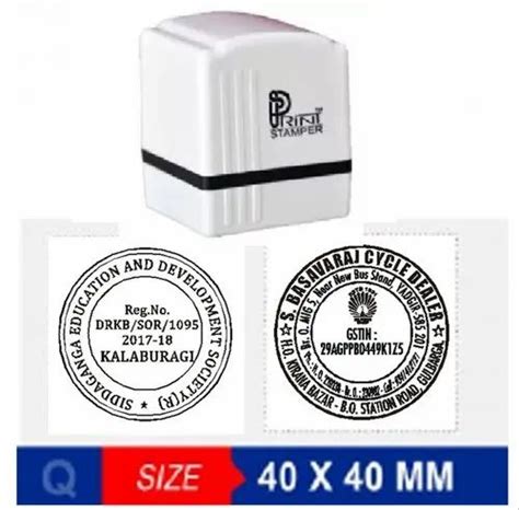 White Plastic Print Stamper Pre Ink Stamp For Office Size X Mm