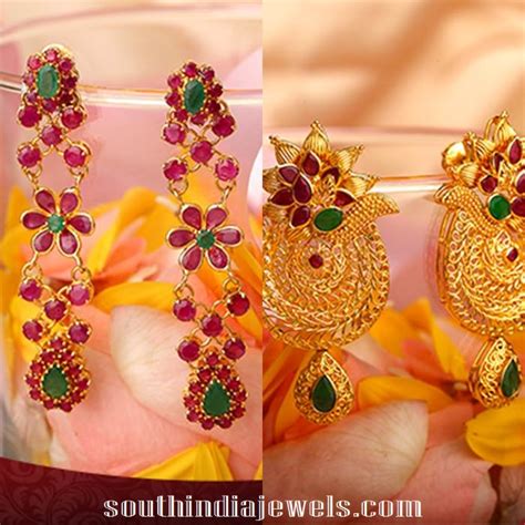 Latest Gold Earring Designs From Kalyan Jewellers South India Jewels