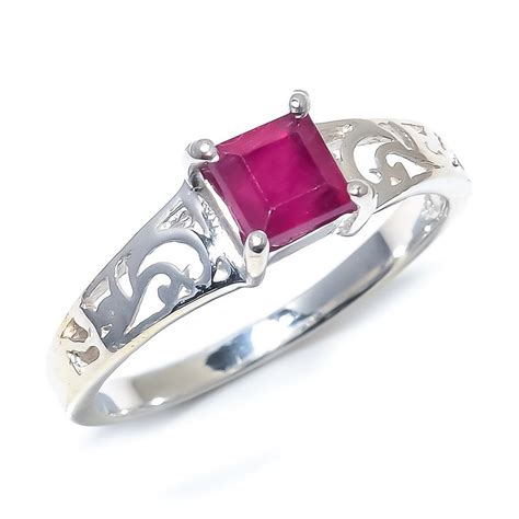 Ruby Gemstone Ring 925 Sterling Silver Jewelry Ring With - Etsy