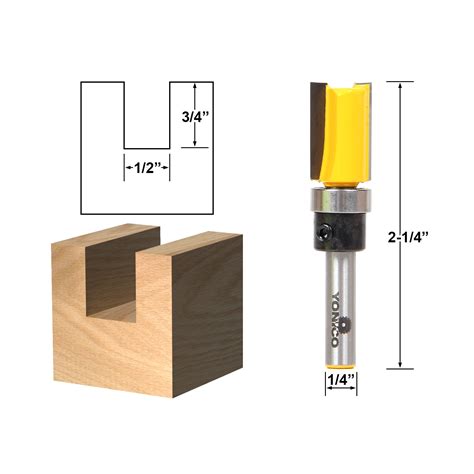 Straight & Spiral :: Template Trim :: 4 Bit - 1/2" Diameter Flush Trim ...