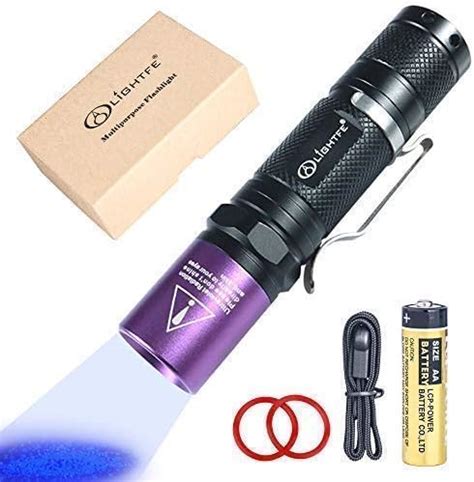 LIGHTFE Black Light UV Flashlight 365nm Blacklight UV301D With LG LED