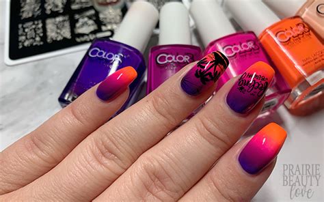 Nail Art Feeling Beachy Neon Sunset Gradient Nails Prairie Beauty