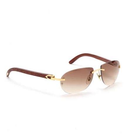 Authentic Wood Frame Sunglasses Cartier