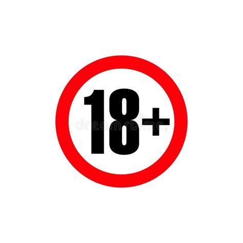 18 Age Restriction Sign Icon Only 18 Plus Censored Stock Vector